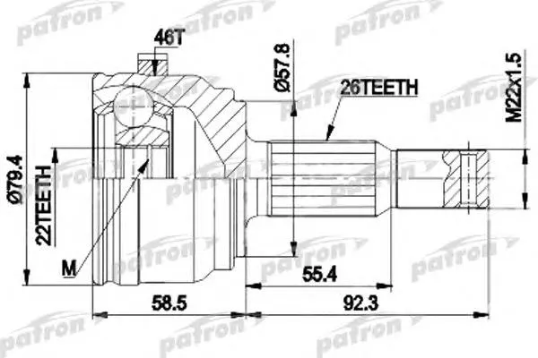 ШРУС наружный передний PCV9117A Patron
