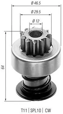 Бендикс стартера 940113020025 Magneti Marelli