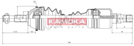 Левая полуось CT1138915A Kamoka
