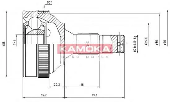 ШРУС наружный передний 6224 Kamoka