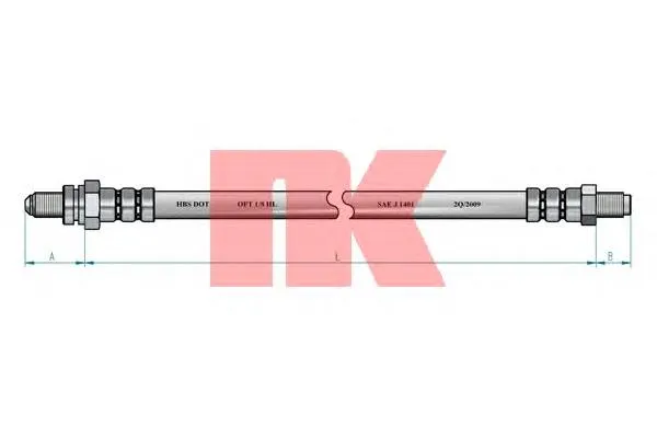 Купить 852556 NK Шланг тормозной передний