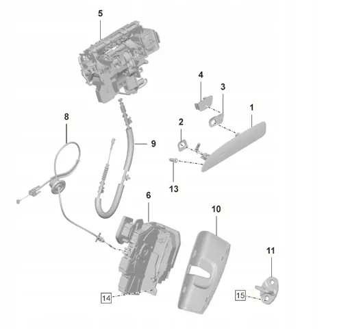 Ручка двери задней наружная левая 9J1839205YG2X Porsche