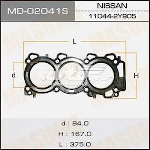 Прокладка ГБЦ MD01019 Masuma