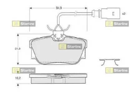 Задние тормозные колодки BDS207 Starline