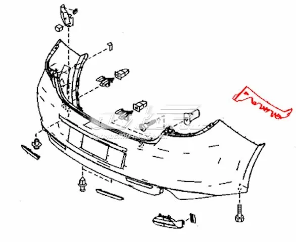 Направляющая заднего бампера правая GS1E502H1C Mazda