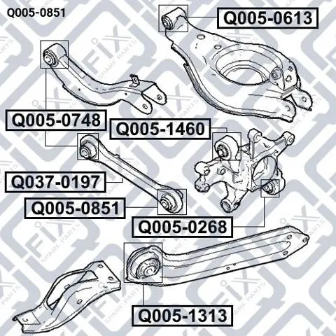 Сайлентблок заднего поперечного рычага наружный Q0050851 Q-fix