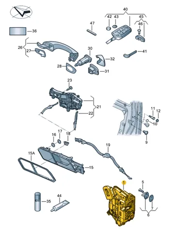 Купить Замок передней правой двери Фольксваген Джетта VII BU3, BU4