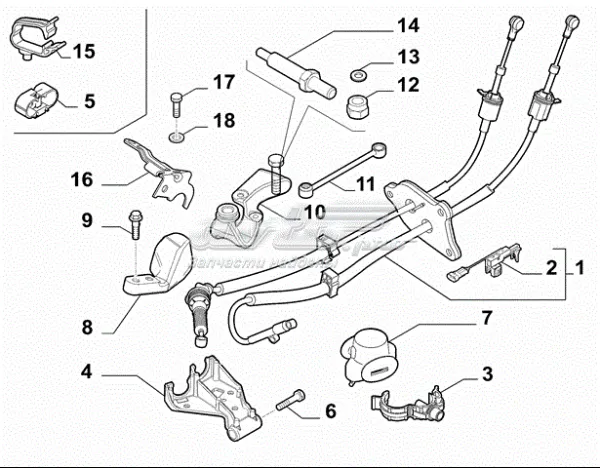 Трос КПП 55230984 Fiat/Alfa/Lancia