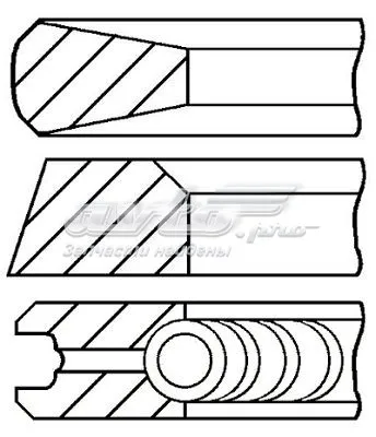 Комплект поршневых колец на 1 цилиндр, стандарт 0832630000 Goetze