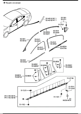 Накладка (молдинг) порога наружная правая MAZDA GHK150480