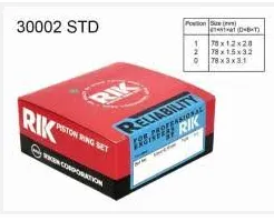 Кольца поршневые 30002STD Riken