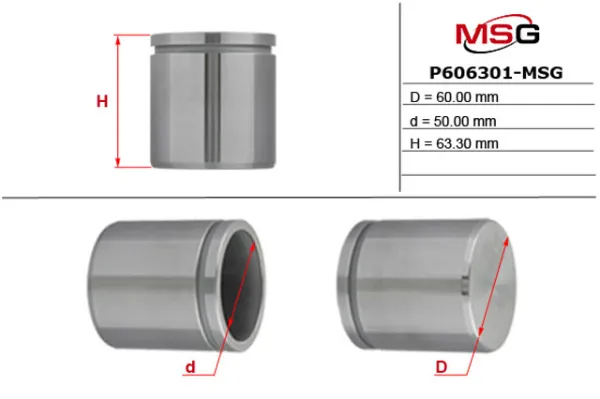 Поршень суппорта тормозного переднего P606301MSG MSG