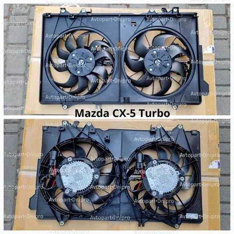PX3515025A Mazda Диффузор радиатора охлаждения, в сборе с мотором