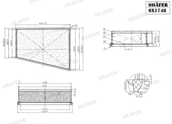Воздушный фильтр SX1748 Shafer