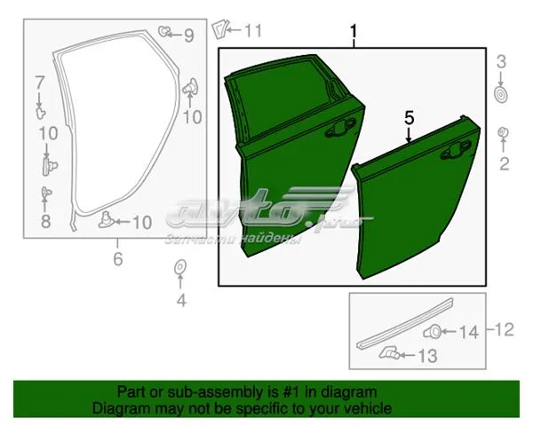 Дверь задняя правая 67510TVA315ZZ Honda