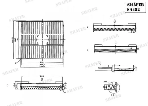 Фильтр салона SA452 Shafer