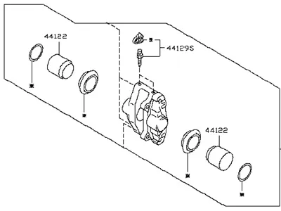 Суппорт задний правый 440011LB0A Nissan/Infiniti