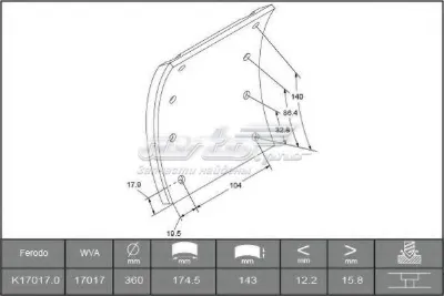 Накладка тормозная передняя (TRUCK) FERODO K170170F3661
