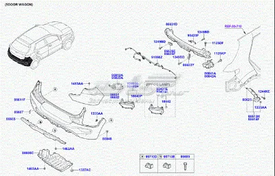 Бампер задний, нижняя часть HYUNDAI 86650H8050