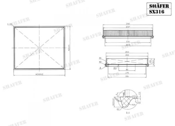 Воздушный фильтр SX316 Shafer