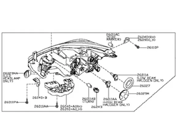 Левая фара 260609UE9B Nissan/Infiniti