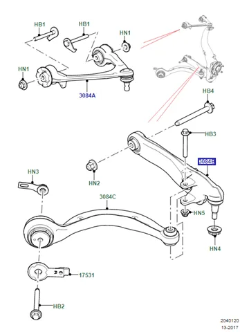 Рычаг передней подвески левый LR090504 Land Rover