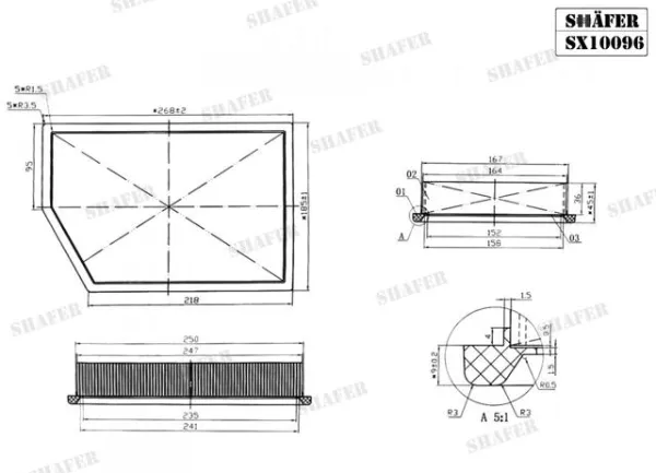 Воздушный фильтр SX10096 Shafer