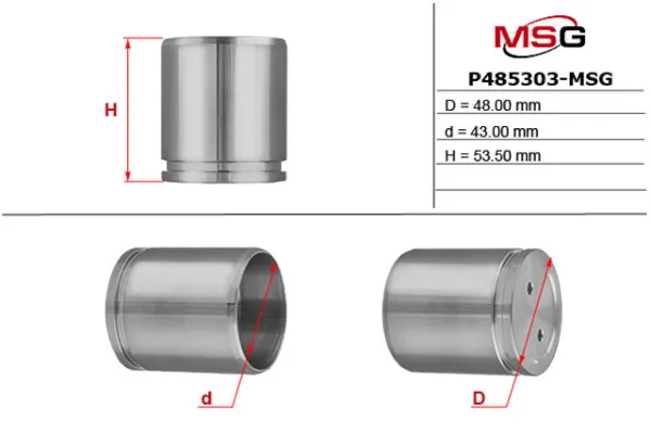 Поршень суппорта тормозного заднего P485303MSG MSG