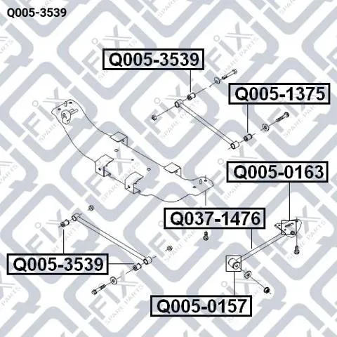 Сайлентблок заднего поперечного рычага Q0053539 Q-fix