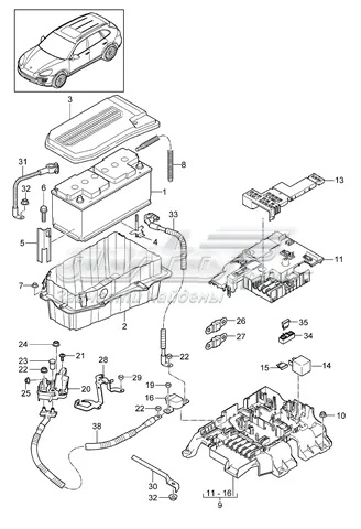 Автомобільний акумулятор Порше 105 А/г 12 В (95861110521)