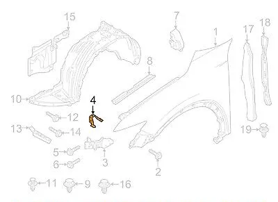Кронштейн крепления крыла переднего правого передний KB7W5322Y Mazda