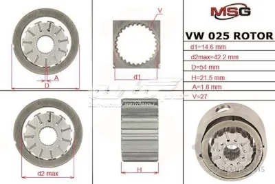 Ремкомплект насоса ГУР MS GROUP VW025ROTOR
