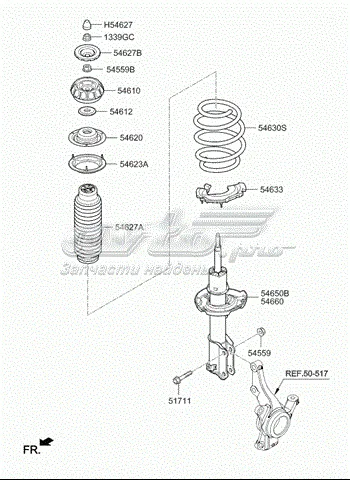Амортизатор передний правый 54660H0300 Hyundai/Kia