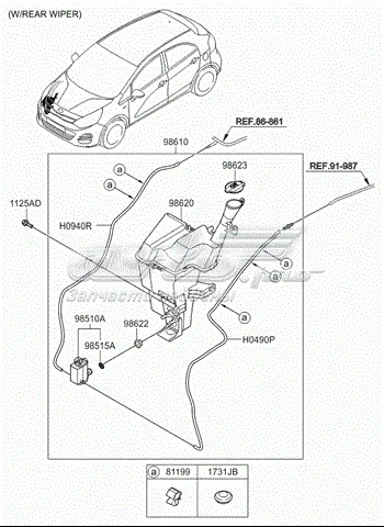 Бачок омывателя 986101W500 Hyundai/Kia