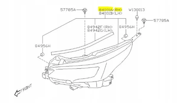 Правая фара 84002AN12A Subaru