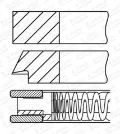 Комплект поршневых колец на 1 цилиндр, стандарт GOETZE 0844880000