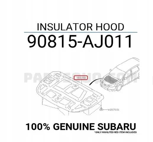Шумоизоляция капота Subaru Outback IV