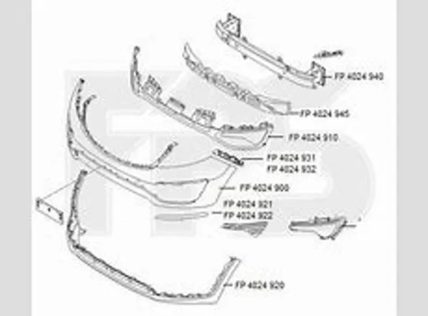 Молдинг бампера переднего левый FP4024921 FPS