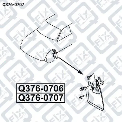 Брызговик передний правый Q3760707 Q-fix