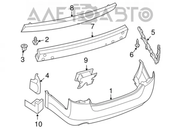 Кронштейн усилителя заднего бампера 85211JA00B Nissan/Infiniti