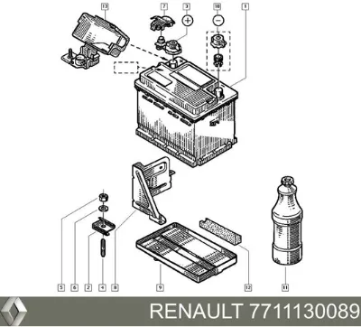 АКБ Рено 65 А/г 12 В (7711130089)