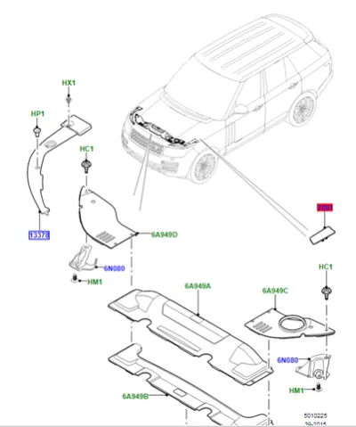 Молдинг фары левой LAND ROVER LR059976