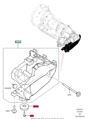Балка крепления коробки передач LR090491 Land Rover