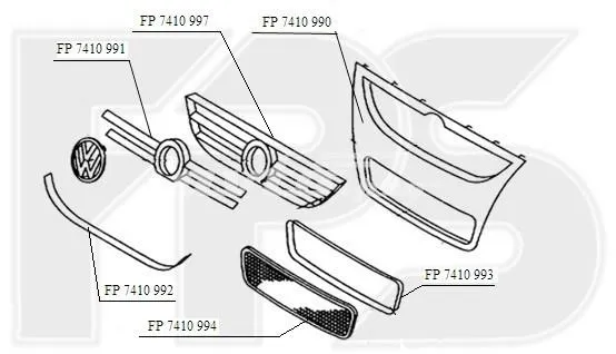Рамка решетки переднего бампера FP7410993 FPS
