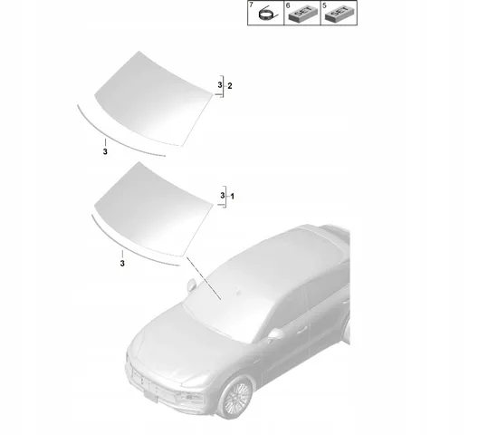 Лобовое стекло 9Y3845011AJ Porsche