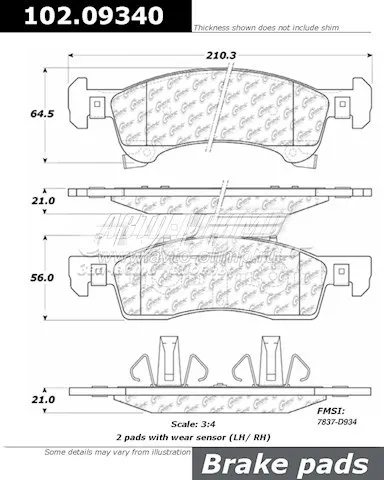Передние тормозные колодки 10209340 Centric Parts