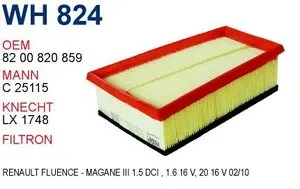 Воздушный фильтр WH824 Wunder